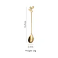 Golden stainless steel leaf coffee spoon 16.5cm long and 2.4cm wide with 15g weight - Leaf Spoon / Large / Gold