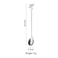 Silver stainless steel leaf handle stirring spoon, 18.3cm long and weighing 17g - Leaf Spoon / Extra Large / Silver