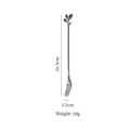 Silver stainless steel leaf handle dessert fork 16.3cm elegant creative cutlery piece - Leaf Fork / Large / Black