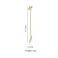 Golden leaf handle stainless steel cocktail fork with elegant minimalist design 16.3cm - Leaf Fork / Large / Gold