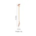 Rose gold leaf handle stainless steel dessert fork, size 16.3cm and weight 10g - Leaf Fork / Large / Rose Gold