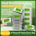 Single pack of 8 plant-based hand sanitizing wipes in green and silver packaging - Green Disinfectant Wipes (8 Packs)