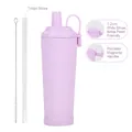 Purple 830ml insulated tumbler with wide Tritan straw and magnetic handle for boba tea - 830ml / Lavender