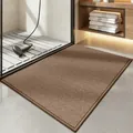 Dark brown woven anti-slip kitchen rug with thick border and durable texture - 60*90cm / Brown