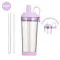 850ml light purple Tritan boba cup with straw, magnetic handle and cleaning brush - 850ml / Lavender