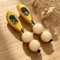 2605109 Gold Wood Shell Resin Beaded Earrings