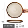 10.6 inch retro ceramic steak plate with amber gradient rim and speckled finish - Xingchuan - Kiln Glaze Large Plate 10.6 Inch (Minor Flaws)