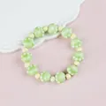 Handmade Jingdezhen ceramic beaded bracelet with light green cat paw charms for women - 1746-04 Green Paw