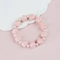 Ceramic beaded bracelet with cute pink cat paw charms and white round beads - 1746-01 Pink Paw