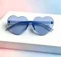 Chic blue transparent jelly heart sunglasses with stylish rimless frame for parties - Kids Heart Light Blue