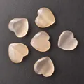 Set of 6 champagne cat eye heart-shaped gemstone beads with smooth polished finish - Champagne Cat Eye
