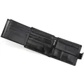 Men's black leather tri-fold wallet featuring multiple card slots and a zipper pocket - 6200 Style / Black Oil Leather