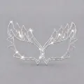 Luxurious rhinestone half face mask with silver butterfly wings for masquerade parties - Luxury Silver Bridal Mask