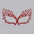 Luxury silver party mask with red rhinestones in a winged design for masquerades - Red Wing Shaped Mask