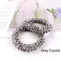Ensemble de deux chouchous en cristal gris et bracelets avec perles de verre facettées - Gris