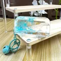 Blue bus shaped liquid quicksand keychain with bell and glitter charm for bags - Oil Bus Preserved Flower-Green