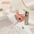 Cute bunny faucet extender in coral pink for kids, making hand washing fun and easy - Little Rabbit (9003) / Coral Pink