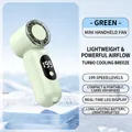 Portable handheld mini turbo fan in light green with 199 levels and LED digital display - T55 Green