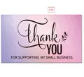 Holographic Thank You for Supporting My Small Business card in purple gradient K28 - K28-Purple Pink Gradient