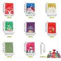 Christmas drawstring gift bags set in 3 sizes with 24 ribbons and festive patterns - Rope Binding Set 1 (3 Of Each Type 24 In Total)
