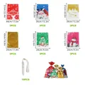 18-pack assorted Christmas drawstring gift bags with Santa and reindeer patterns - Multi-Size Patterns and Ties Set