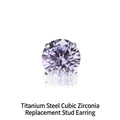 Titanium steel labret stud with a light purple zircon stone in 4-prong setting - M0.9*5mm (Head Only) / Color-Shifting Blue Zirconia