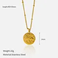 Collana in acciaio inossidabile dorato con ciondolo Toro e catena a sfere elegante - Toro