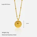Collana segno Cancro in acciaio inossidabile dorato con pendente a rilievo e misure - Cancro