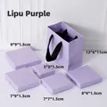 Schmuckverpackungs-Set in Lavendel mit Kartonschachteln und passender Geschenktüte - Senrong-papier Lipu-lila; Tragetasche 12 X 6 X 11 Cm