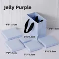 Geschenkbox-Set in Gelee-Violett mit passender Papiertüte für Ohrringe und Ketten - Senrong-papier Geleeartiges Lila; Tragetasche 12 X 6 X 11 Cm
