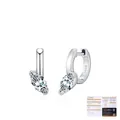 D color marquise Moissanite S925 ασήμι γεωμετρικά σκουλαρίκια κρίκοι με πιστοποιητικό GRA - Στυλ Κοπής Μαρκίζ (MSE0252) / Με πιστοποιητικό GRA