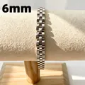 Ασημένιο βραχιόλι 6mm από ανοξείδωτο ατσάλι σε στυλ μπρασελέ ρολογιού για όλους - 6mm / Χρώμα Ατσαλιού