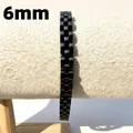 Μαύρο βραχιόλι από ανοξείδωτο ατσάλι 6mm με γυαλιστερό φινίρισμα για άνδρες και γυναίκες - 6mm / Μαύρο