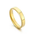 Minimalist gold-plated stainless steel ring with double beveled edges and a polished finish. - US 8 / 4mm Gold