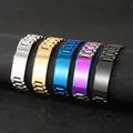 Men's adjustable stainless steel watch band bracelets in 5 metallic colors - Curved Plate Link / 15mm x 22cm / Steel