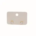 Gold-plated heart-shaped zircon earrings on a white card display for daily wear - Stud Earrings / Gold