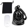 Stainless steel silver rose bell lady rider pendant with black velvet pouch and tag - Black Style 3