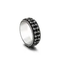 Anello vintage da uomo in acciaio inossidabile con design a catena di bici stile punk. - US 13 / Colore acciaio