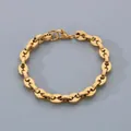 Bracelet élégant en acier inoxydable doré à maillons café pour les femmes modernes - Or (KB186169-Z)