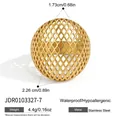 Spécifications techniques détaillées de la bague en acier inoxydable dorée évidée avec dimensions - Style Sphérique Ajouré (JDR0103327-7)