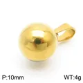 Colgante de esfera minimalista de acero de titanio dorado 10mm espejo para joyería - Bola Sólida (KP100732-Z) / 10mm / Dorado