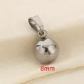 8mm solid mirror polished sphere titanium steel pendant in silver finish for DIY jewelry - Solid Ball (KP120431-Z) / 8mm / Silver