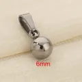 High-quality 6mm solid mirrored round ball pendant made of durable silver titanium steel - Solid Ball (KP120433-Z) / 6mm / Silver