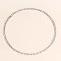 Elegante collana tennis in argento con scintillanti pietre di zircone taglio a goccia - Collana di Platino