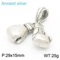 Boxhandschuh-Anhänger aus Edelstahl in antikem Silber-Finish für Herrenschmuck-Stil - Antik Silber (KP120014-KJX)