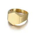 Anillo minimalista de acero inoxidable dorado cepillado con diseño hexagonal geométrico - US 7 / Dorado