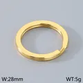28mm gold plated stainless steel flat split key ring for DIY jewelry making crafts - Gold Style (KLJ334-Z) / 28mm / Gold