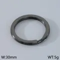 Professional 30mm gunmetal black stainless steel split key ring for DIY jewelry, 5g weight - Black Style (KLJ9115-Z) / 30mm / Black