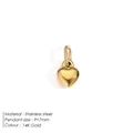Mini gold heart-shaped stainless steel pendant charm for jewelry, 9x7mm, 14K gold finish - Mini Heart (ZP36261) / Gold