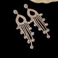 Funkelnde Strass-Quasten-Ohrringe in Goldoptik für eine elegante und luxuriöse Abendgarderobe - Hohler Tropfen Diamant Quaste Stil (25#)